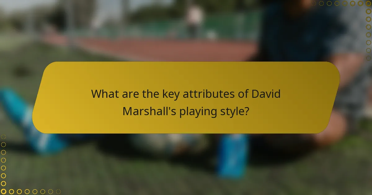 What are the key attributes of David Marshall's playing style?