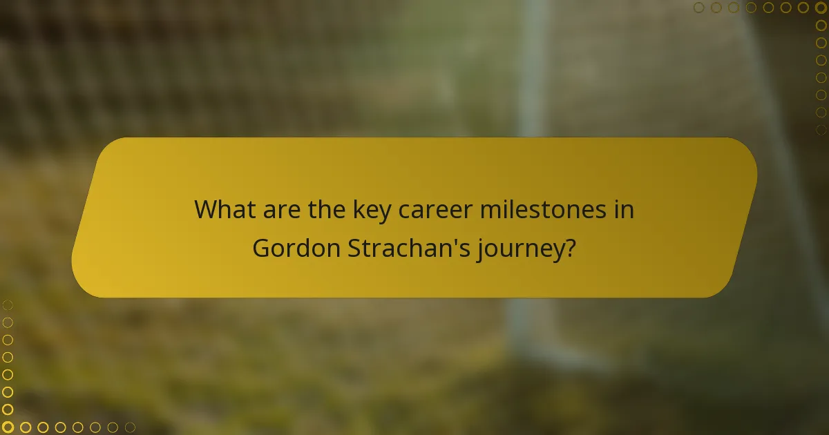 What are the key career milestones in Gordon Strachan's journey?