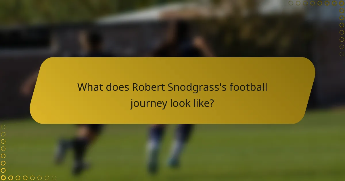 What does Robert Snodgrass's football journey look like?