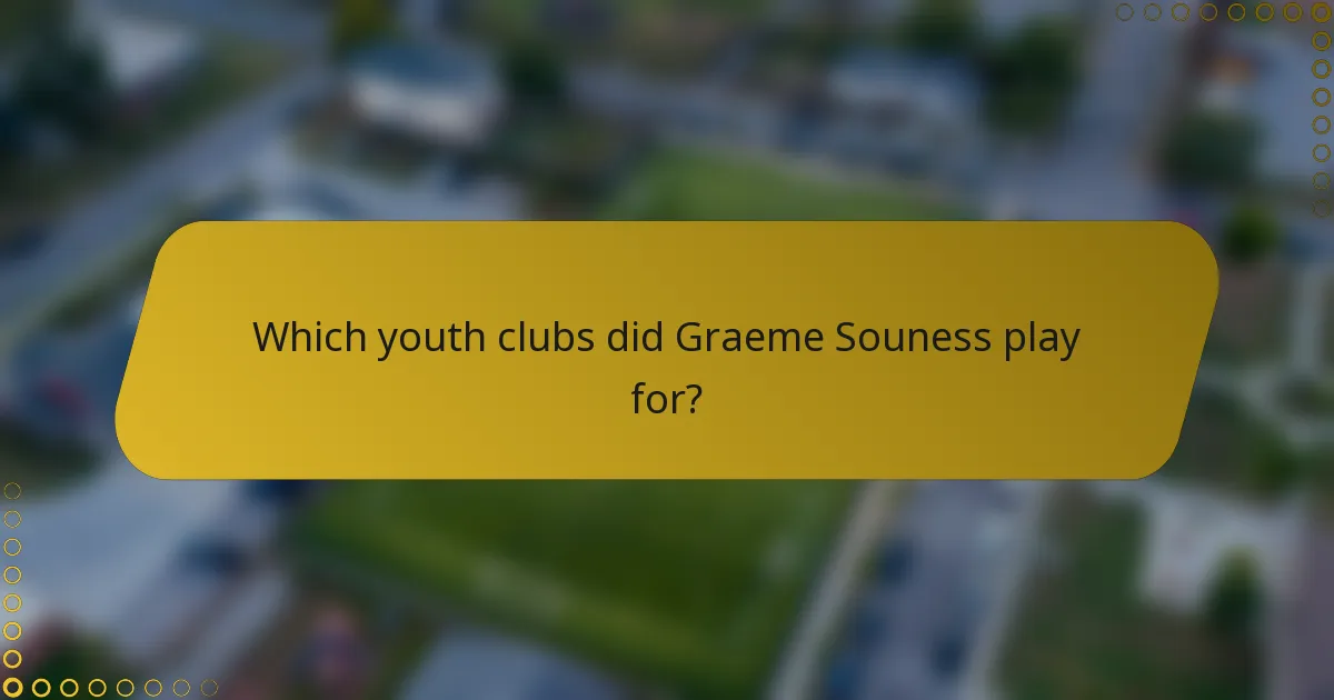 Which youth clubs did Graeme Souness play for?